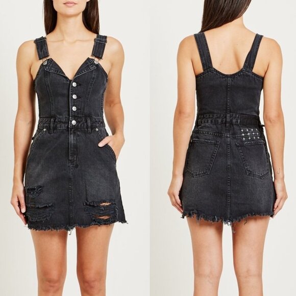 Ksubi Palms Pini Denim Overalls Dress - Picture 1 of 8